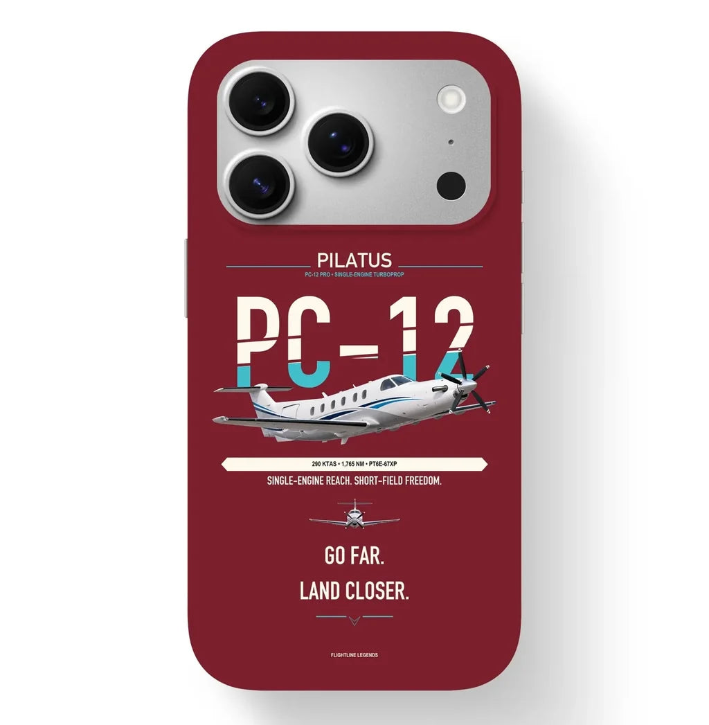 PC-12 PRO Case design on dark red iphone case