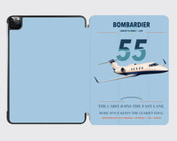 Thumbnail for Bombardier Learjet 55 design on light blue ipad tablet case