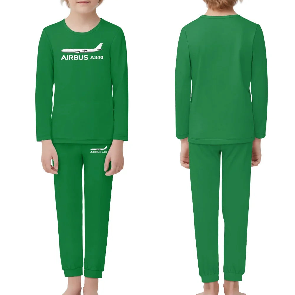 The Airbus A340 children pajamas - Green