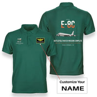 Thumbnail for E-8C Joint STARS design on green+name double-side polo t-shirt, double-side print