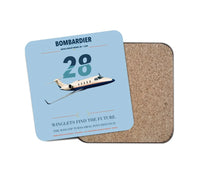 Thumbnail for Bombardier Learjet 28 design on light blue 1 piece coaster