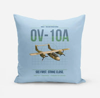 Thumbnail for OV-10A Bronco design on light blue pillow