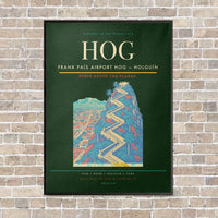 Thumbnail for Frank País Airport HOG — Holguín vertical canvas print - framed - dark green background