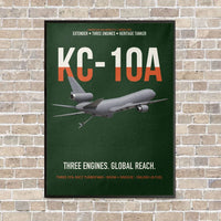 Thumbnail for KC-10A EXTENDER vertical canvas print - framed - dark green background
