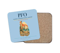 Thumbnail for Paphos International Airport (PFO) design on light blue 1 piece coaster