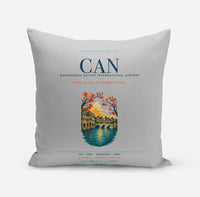 Thumbnail for Guangzhou Baiyun International Airport (CAN) design on light gray pillow
