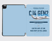 Thumbnail for Cessna Citation CJ4 Gen2 design on light blue ipad tablet case