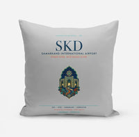 Thumbnail for Samarkand International Airport (SKD) design on light gray pillow