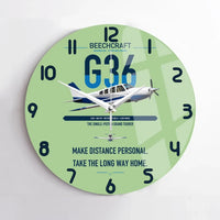 Thumbnail for Beechcraft Bonanza G36 design on light green no frame wall clock