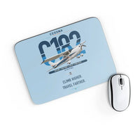 Thumbnail for Cessna 182 Skylane design on light blue rectangle mouse pad