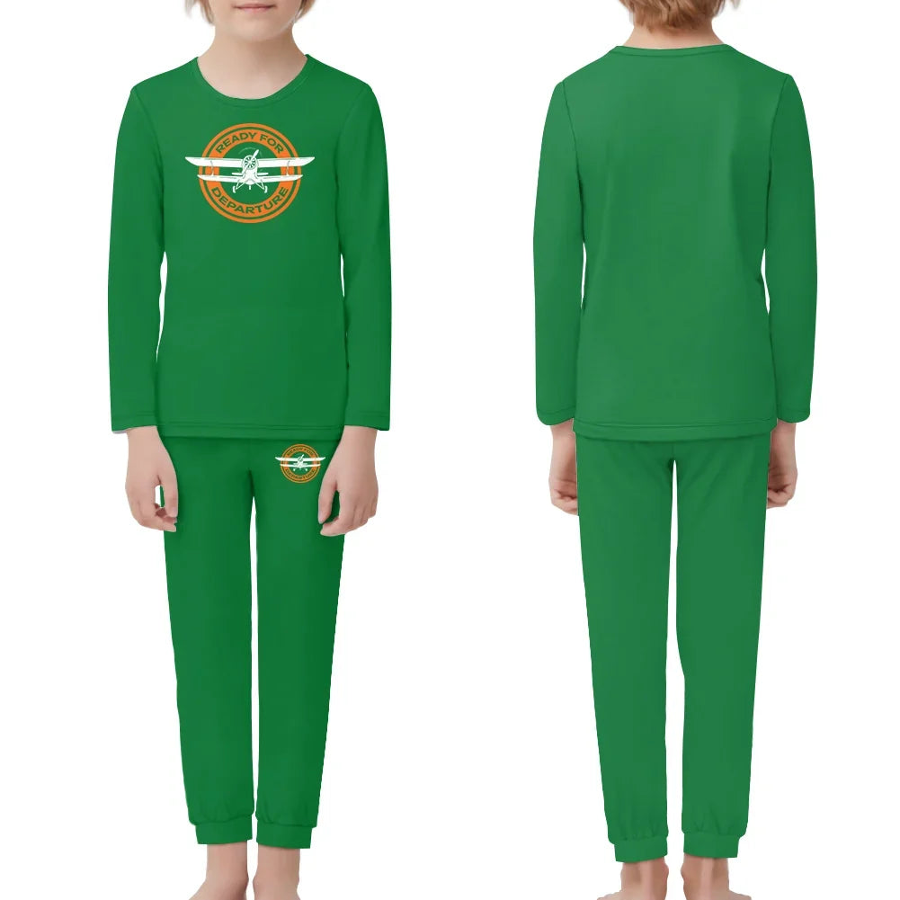 Ready for Departure children pajamas - Green