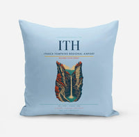 Thumbnail for Ithaca Tompkins Regional Airport (ITH) design on light blue pillow