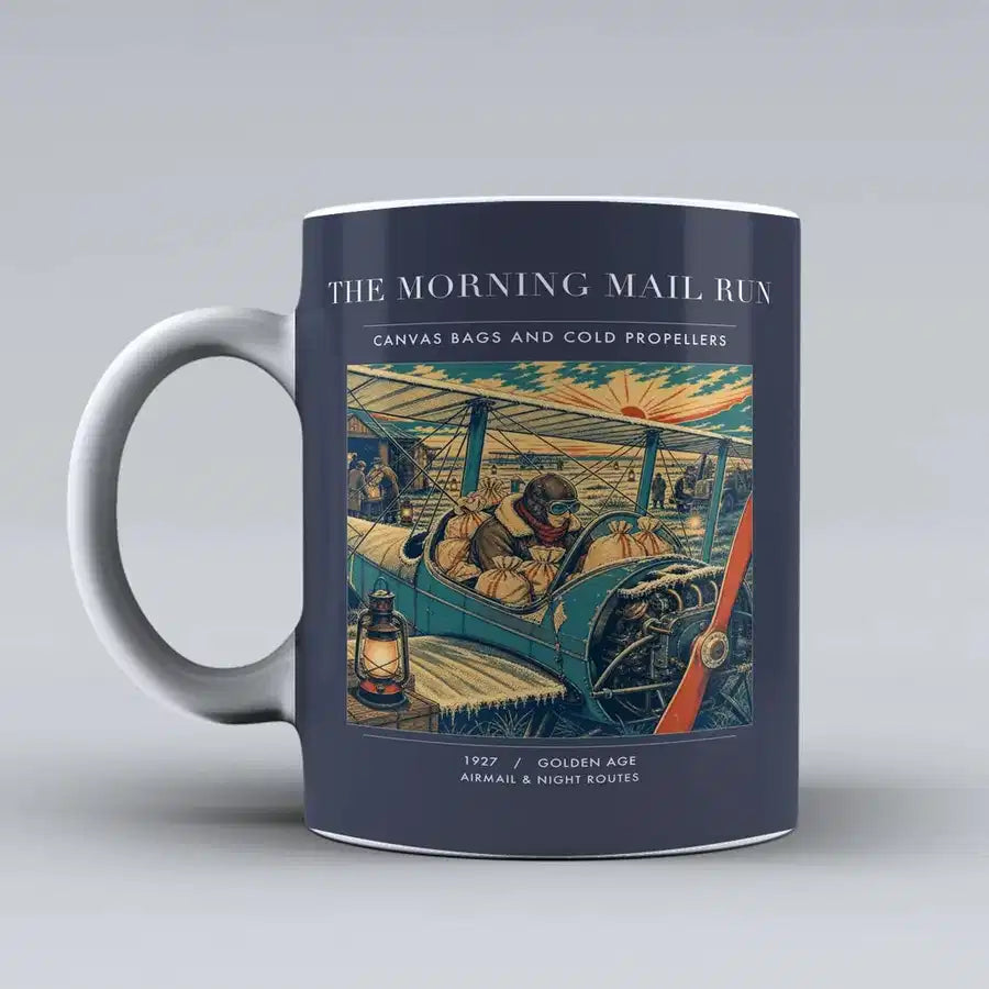 VINTAGE G4146 - The Morning Mail Run - Ceramic Mug design on darkblue