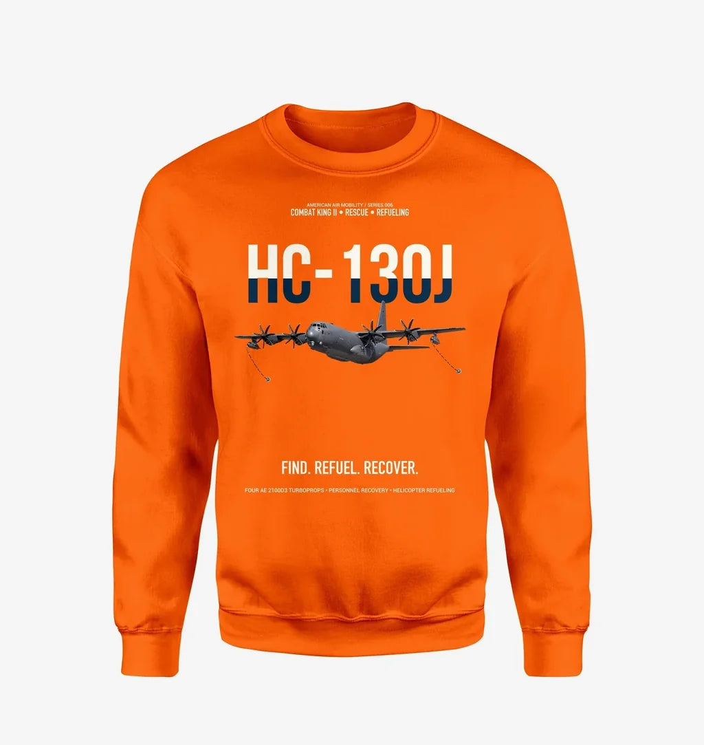 HC-130J COMBAT KING II design on orange sweatshirt