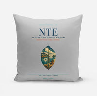 Thumbnail for Nantes Atlantique Airport (NTE) design on light gray pillow
