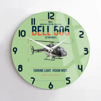 Thumbnail for Bell 505 Jet Ranger X design on light green no frame wall clock