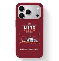 Thumbnail for Airbus H175 design on dark red magsafe iphone case, for iPhone 17 Pro