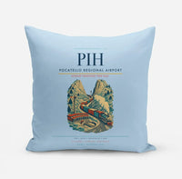 Thumbnail for Pocatello Regional Airport (PIH) design on light blue pillow