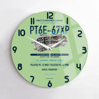 Thumbnail for PT6E-67XP design on light green no frame wall clock