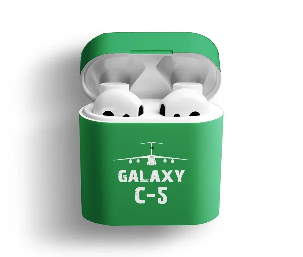 Military Transport Airplane C 5 AirPods plastic case - Green