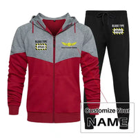 Thumbnail for Blood Type AVGAS Zipped Hoodie - Colourful - Red + Name (Customizable)