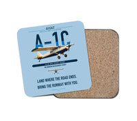 Thumbnail for Aviat Husky A-1C-180 design on light blue 1 piece coaster