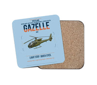 Thumbnail for Westland Gazelle AH1 design on light blue 1 piece coaster