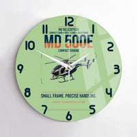 Thumbnail for MD Helicopters MD 500E design on light green no frame wall clock