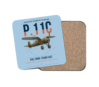 Thumbnail for PZL P.11c design on light blue 1 piece coaster