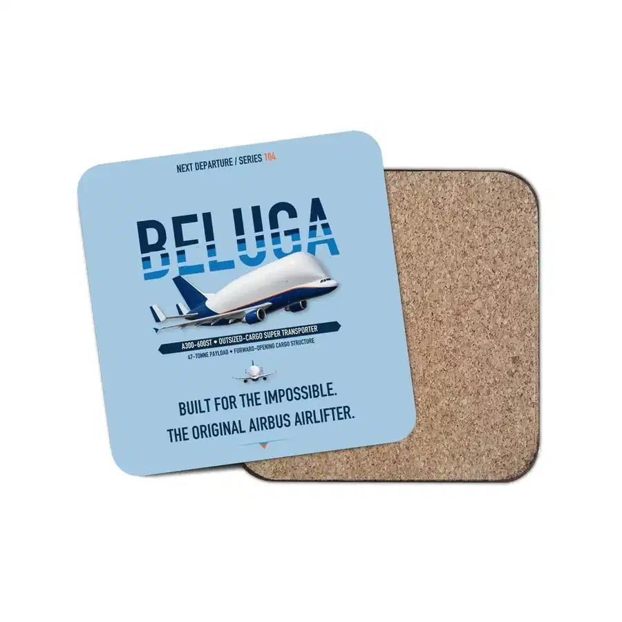Airbus A300-600ST BelugaST design on light blue 1 piece coaster