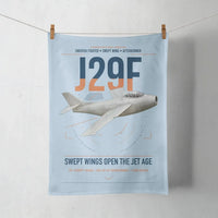 Thumbnail for Saab J 29F Tunnan design on light blue towel