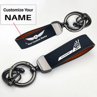 Thumbnail for Go First Horseshoe Buckle key chain, Navy Blue + Name