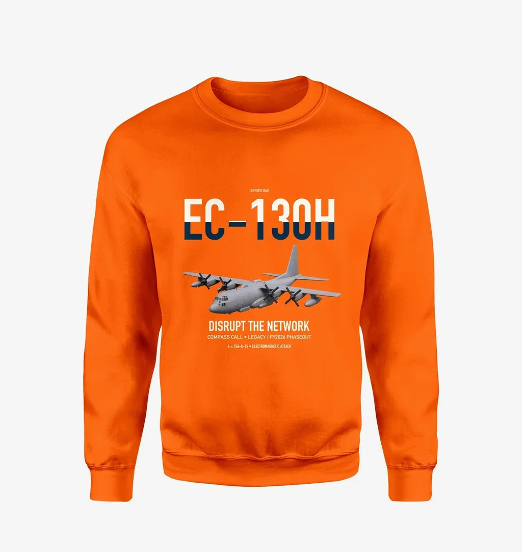 EC-130H Compass Call design on orange sweatshirt