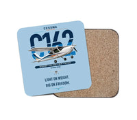 Thumbnail for Cessna 162 Skycatcher design on light blue 1 piece coaster