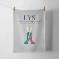 Thumbnail for Lyon-Saint Exupéry Airport (LYS) design on light gray towel