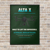 Thumbnail for Freefly Alta X vertical canvas print - framed - dark green background
