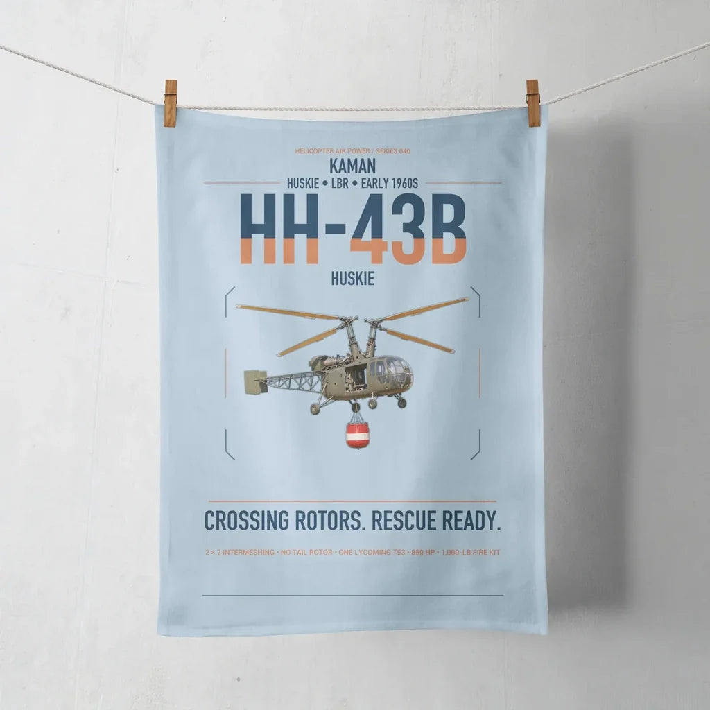 Kaman HH-43B Huskie design on light blue towel