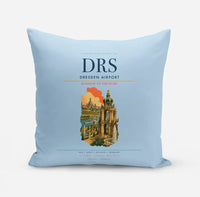 Thumbnail for Dresden Airport (DRS) design on light blue pillow