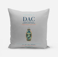 Thumbnail for Hazrat Shahjalal International Airport Dhaka (DAC) design on light gray pillow