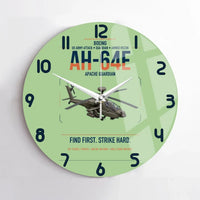Thumbnail for Boeing AH-64E Apache Guardian design on light green no frame wall clock