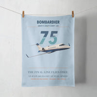 Thumbnail for Bombardier Learjet 75 Liberty design on light blue towel