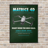 Thumbnail for DJI Matrice 4D vertical canvas print - framed - dark green background