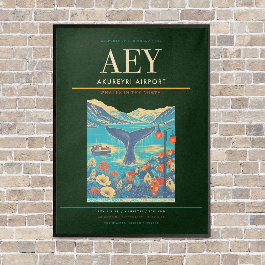 Akureyri Airport AEY - Canvas Framed - Dark Green