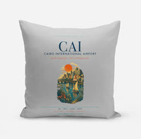 Thumbnail for Cairo International Airport (CAI) design on light gray pillow