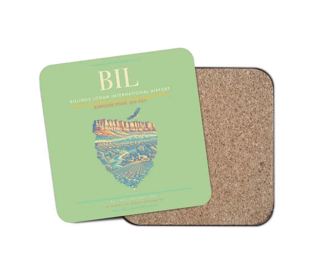 Billings Logan International Airport BIL Coaster 1-Piece - Light Green