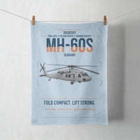 Thumbnail for Sikorsky MH-60S Seahawk design on light blue towel