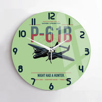 Thumbnail for P-61B Black Widow design on light green no frame wall clock
