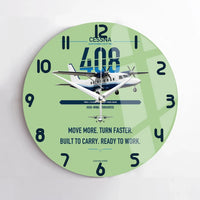 Thumbnail for Cessna 408 SkyCourier design on light green no frame wall clock