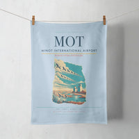 Thumbnail for Minot International Airport (MOT) design on light blue towel