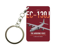 Thumbnail for EC-130J Commando Solo III design on dark red designed key chain, double-side print